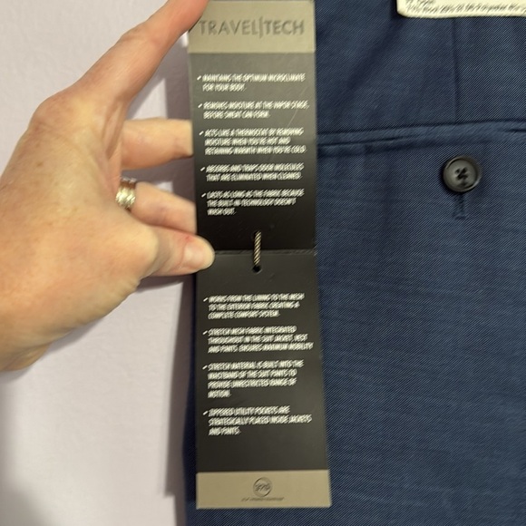 Jos. A. Bank Traveler Performance Wool Slim Blue Unhemmed Pants Men’s Size 42 - Picture 5 of 12